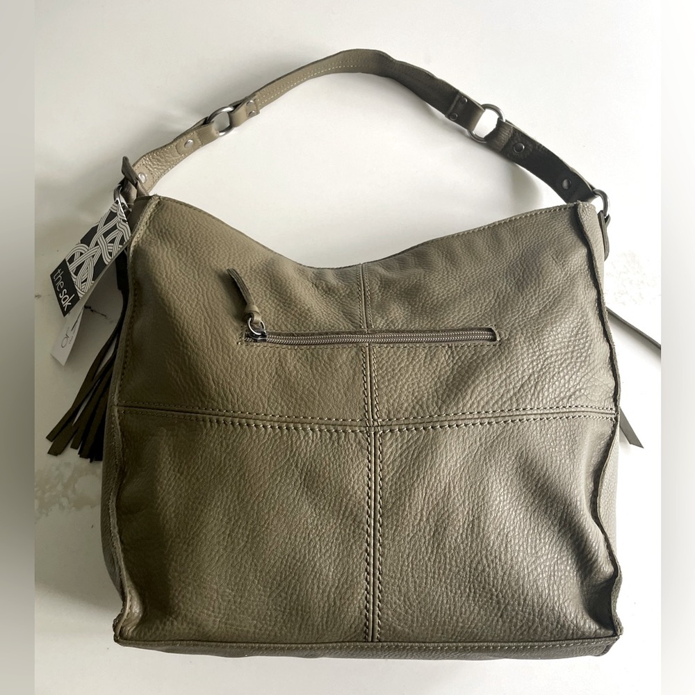 The Sak Olive Green Leather Hobo Bag